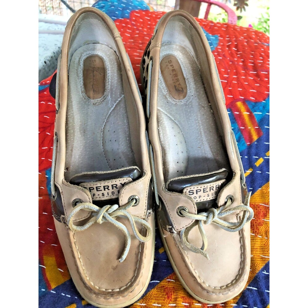 Sperry Top-Sider Pennyfish Leopard Flat Boat Shoes Women’s Size 9 M